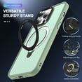 thumbnail image 3 of Designed for iPhone 15 Pro Max Case with Magnetic Invisible Ring Stand [Compatible with Mag-Safe] Translucent Shockproof Anti-fall Kickstand Slim Fit Phone Case Cover for Wowen Men,Lightgreen, 3 of 6