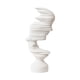thumbnail image 2 of Figura sencilla de pensador silencioso, estatua artesanal de mesa con rostro humano. blanco, 2 of 9