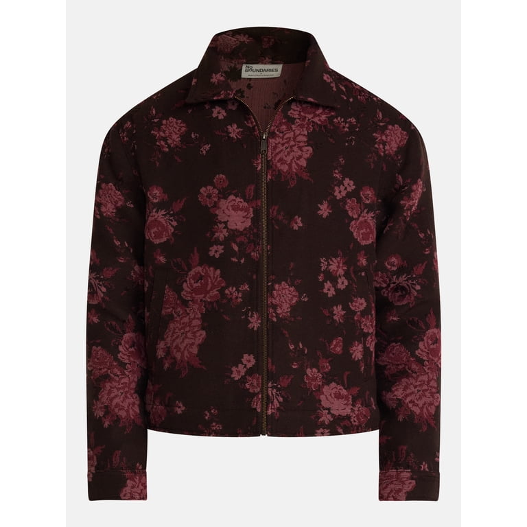 No Boundaries Men's Boxy Fit Floral Jacquard Jacket photo 6