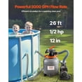thumbnail image 3 of Dranite Sand Filter Pump System for Above Ground Pool, 12 Inch, 3000 GPH,1/2 HP, 6-Way Valve, with Strainer Basket, Easy Setup, Krystal Clear Brand, 3 of 11