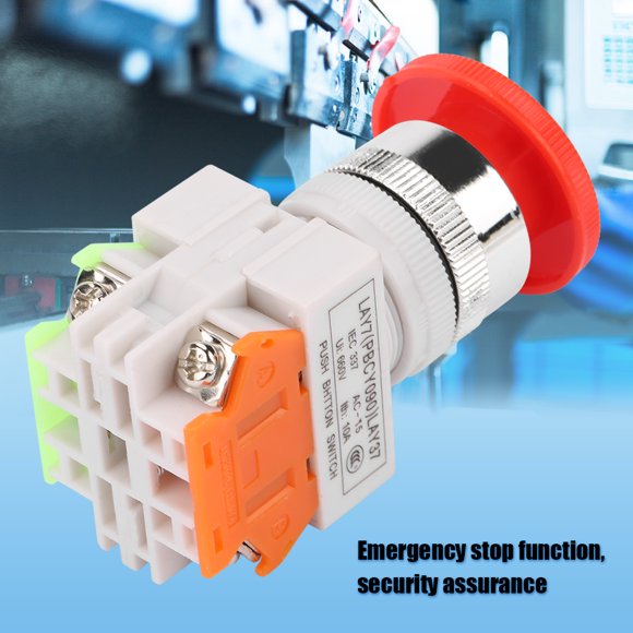 Self Locking Emergency Stop Mushroom Push Button Switch 22mm Mount LAY37-11ZS, Guarantee Security and Reliability with Insulation Performance
