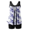 thumbnail image 4 of Blmnix Two Piece Swimsuit Swimsuit for Women Tankini Swimsuits Modest Swimsuits Swimsuits Crew Neck Plus Size Bathing Suit,L, 4 of 5