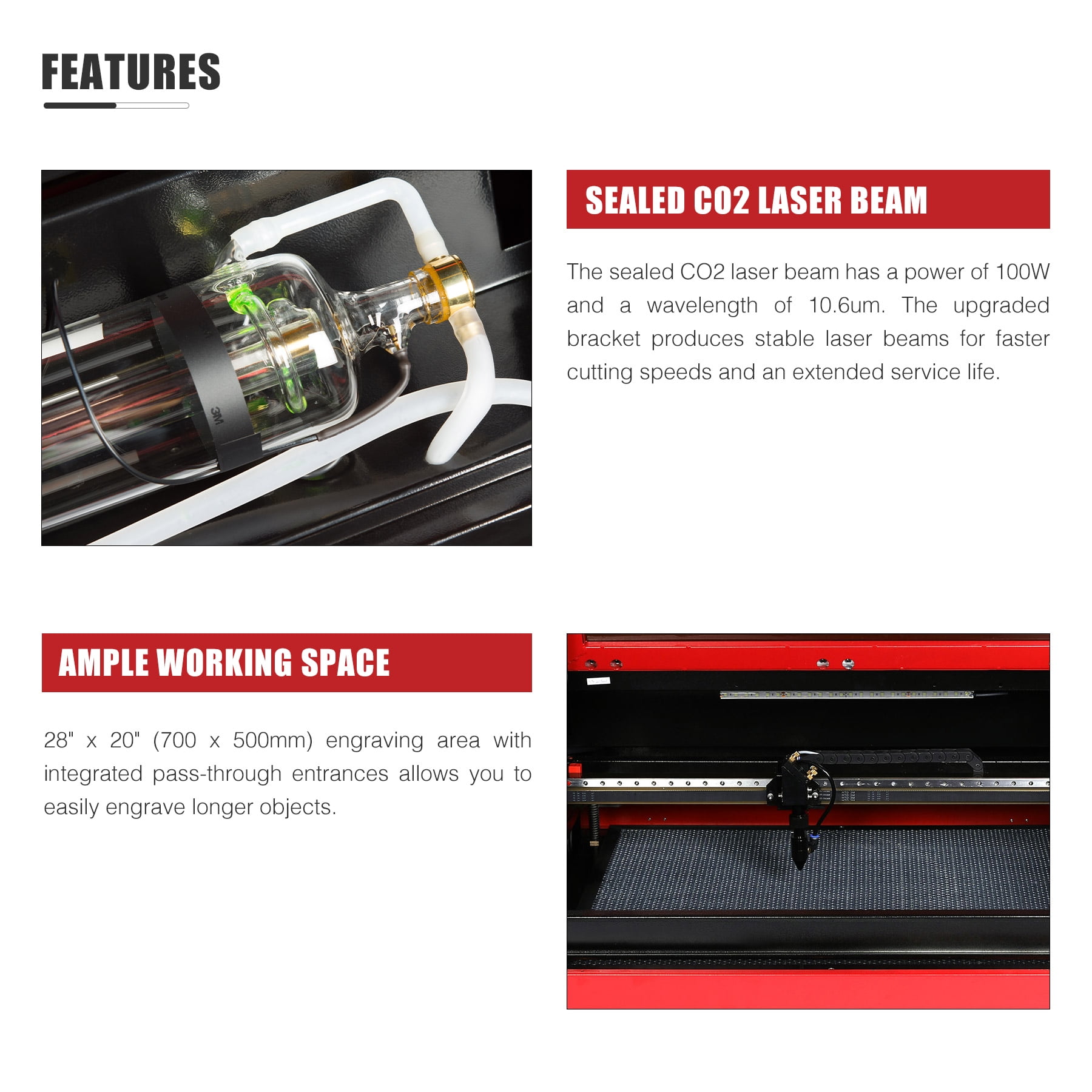 OMTech 100W CO2 Laser Engraver, 24x40 Inch Laser Engraving Machine with  Autofocus Autolift 2 Way Pass Air Assist Water Pump, Industrial Laser  Cutter