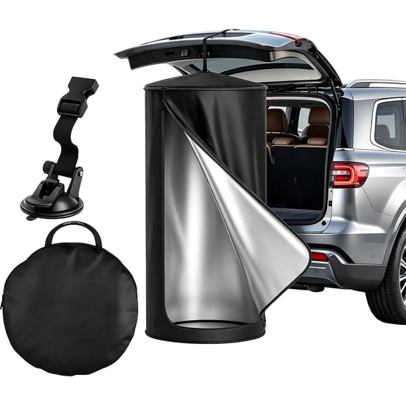 Pop‑Up Outdoor Portable Privacy Tent, Instant SUV Liftgate Changing & Shower Shelter with Suction Cups, Carry Bag, Portable Camping Toilet Dressing Room for Beach Road Trip