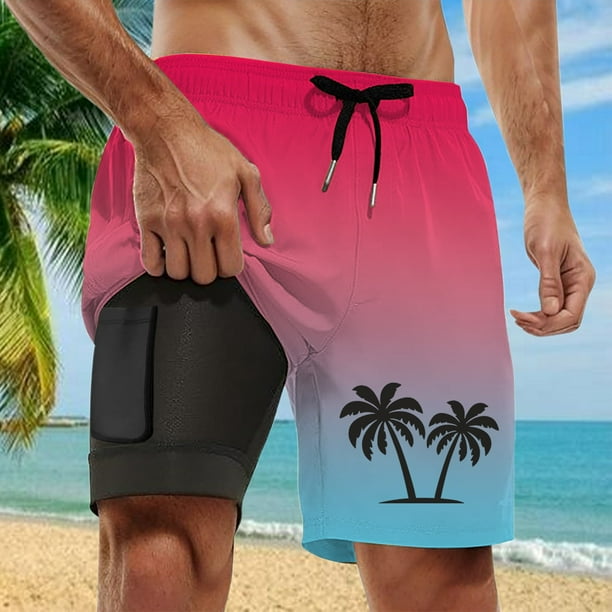WILLBEST Bañador Corto para Hombre con Forro de Compresión y Entrepierna, con Bolsillos, 1028