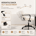 thumbnail image 6 of Ergonomic Office Chair, PU Leather Executive Desk Chair with Fixed Armrests, Adjustable Height, Rocking Function, 360° Swivel Rolling Wheels Beige, 6 of 7