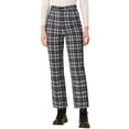 thumbnail image 1 of Pantalones De Tobillo A Cuadros Allegra K Casual Con Botones Negro L, 1 of 6