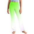 thumbnail image 2 of vokkrv Girl's Flare Leggings High Waisted Yoga Pants Bootcut Dance Casual Pants Activewear Kids Bell Bottoms Green 5-6 Years, 2 of 7