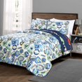 thumbnail image 2 of Lush Decor Courtepointe Voitures de Course Marine Ensemble 3 Pcs Full/Queen, 2 of 4