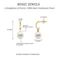 thumbnail image 5 of Freshwater Pearl Drop Earrings with Diamond, J Hoop Earrings (14 Carat, AAA Quality), 10K Yellow Gold, 5 of 6
