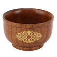 thumbnail image 1 of Jujube wood rice bowl, anti-scalding, elegant and round, for kitchen, platinum and gold type, 1 of 4