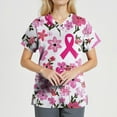 thumbnail image 4 of NAMTYQX Breast Cancer Shirts Soft Loose Floral Tshirts Shirts for Women White Size M, 4 of 5