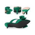 thumbnail image 2 of BLISSFUL STEP Women's Shoes Satin Bow Rhinestone Mules Pointed Toe Kitten Heel Slip-On Shoes  Dark Green 10, 2 of 6
