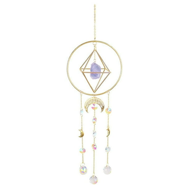 Prisma de cristal - Araña colgante Suncatcher colgante de ventana chapada en oro hecha a mano Tracería de cristal Vhermosa CPB-US-DYP1235-1