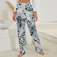 thumbnail image 3 of Blue Butterflies Patterned Background Winter Female Pants Flannel High Waist Women Pants Lady Warm Straight Leg Plush Trousers, 3 of 7