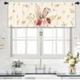 thumbnail image 2 of Easter Bunny Rabbit Kitchen Curtain Valance 54W x 18L Inch Spring Flower Floral Holiday Rod Pocket Short Cafe Small Window Treatment Drapes Decor, 2 of 6