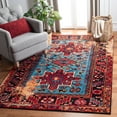 thumbnail image 2 of SAFAVIEH Vintage Hamadan Dania Oriental Area Rug, Red/Light Blue, 6'7" x 6'7" Square, 2 of 7