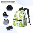 thumbnail image 3 of Balery Kawaii Avocado Mochila para Mujeres y Hombres, Mochila Ligera Casual para Viajes, Mochila Clásica Básica para la Universidad, 3 of 6