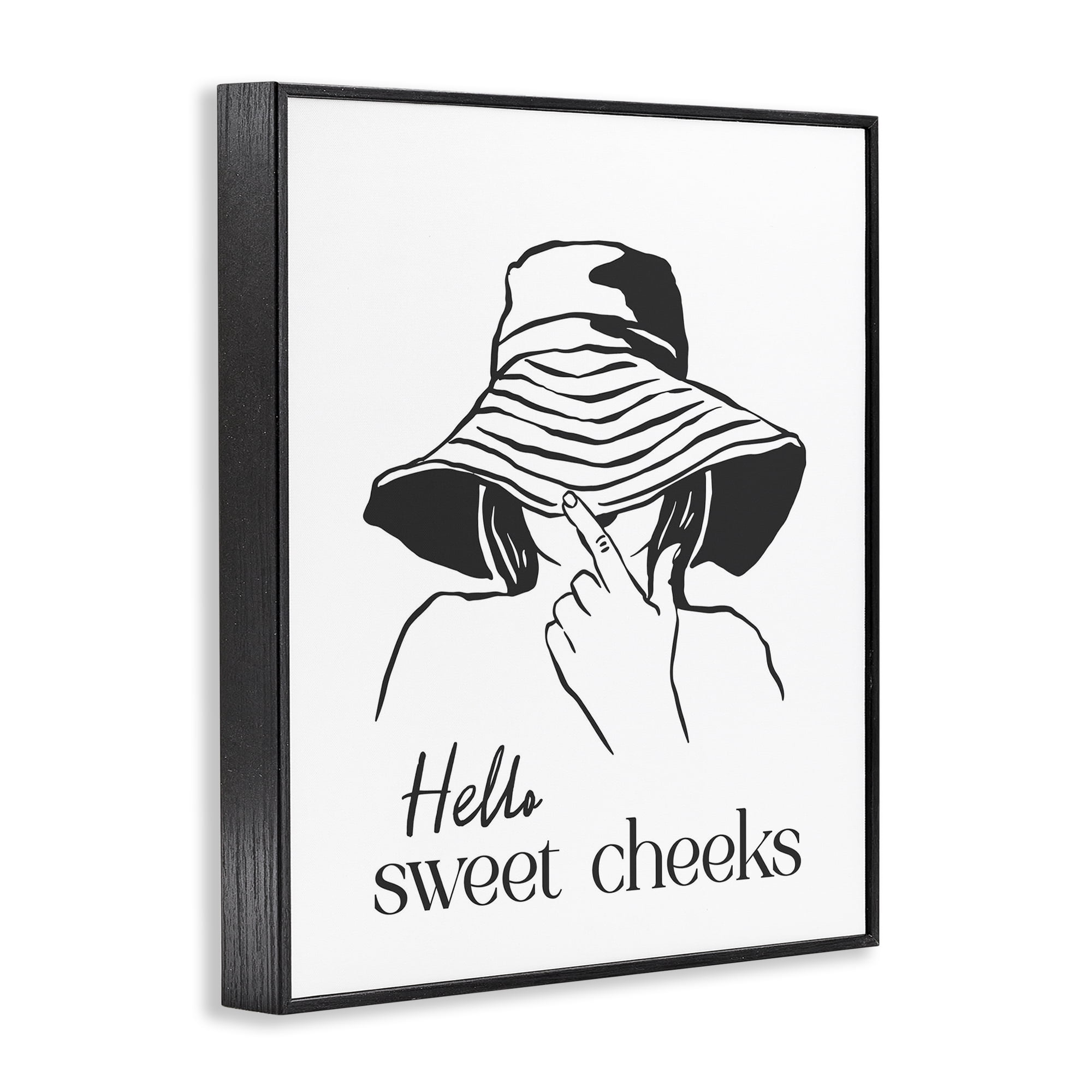 Stupell Industries Sweet Cheeks Bathroom Greeting Black Framed Giclee Art, design by Lettered and Lined