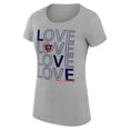 thumbnail image 2 of Women's G-III 4Her by Carl Banks Heather Gray Chicago Bears Love Graphic Fitted T-Shirt, 2 of 5