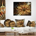 thumbnail image 4 of Designart Golden Shiny Fractal Flower - Floral Throw Pillow - 12x20, 4 of 5