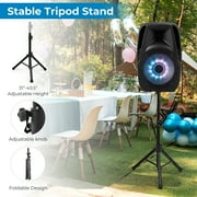 Gymax Portable 15 1500W 2-way Powered Speaker w Illuminating Light