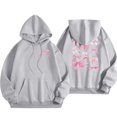 thumbnail image 4 of Clothing 2025 Yajing Hoodies for Women Women's Fashionable Youth Campus Top Printed Floral Sweatshirt Hoodie Oversized Hoodies for Women Gray L, 4 of 6