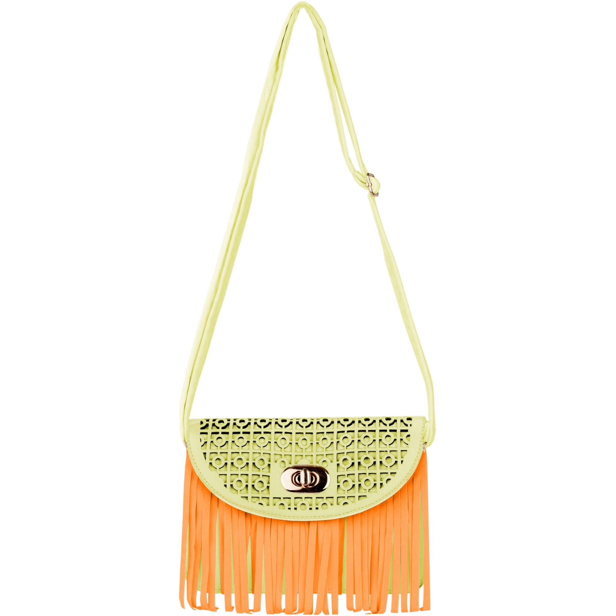 Women's Cute Compact Fringe Purse Shoulder Bag (Fits Cell Phones up to 6.25In x 3.1In)