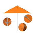 thumbnail image 2 of California Umbrella  6' Sq. Aluminum Frame, Fiberglass Rib Patio Umbrella, Push Open, Anodized Sliver Finish, Sunbrella Fabric Tuscan, 2 of 5