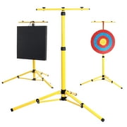 DIYMAG Archery Target Stand, Collapsible Triangle Target Stand, Stainless Steel Archery Target Stand (Yellow)
