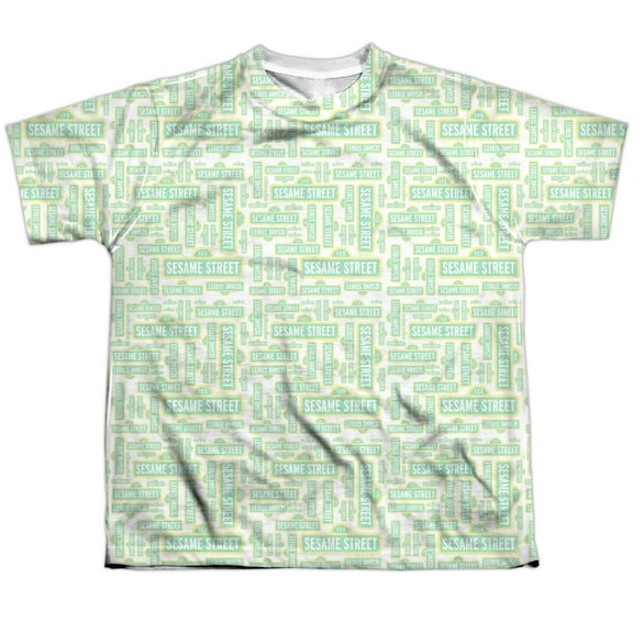 Sesame Street - Puzzle Pattern - Youth Short Sleeve Shirt - X-Large