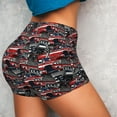 thumbnail image 4 of Fotbe Red And Blue Cars Seamless Shorts, Womens Workout Shorts High Waist Stretch Booty Short for Gym/Yoga/Running/Biking-Large, 4 of 9
