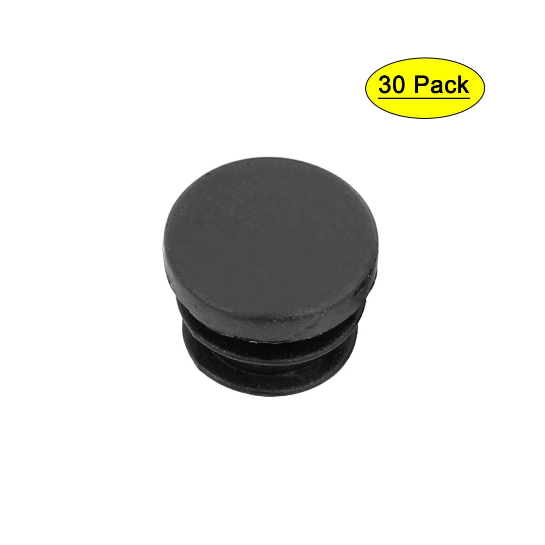 Round Chair Leg Pipe Tube Insert Blanking Cover Plug Black 16mm Dia 30Pcs
