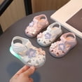 thumbnail image 4 of LNMQLPDBS Sandals for Girls Cute Close Toe Luminous Shoes Color Block Floral Decoration Casual Sandals with Adjustable Band Girls' Athletic Shoes for Prewalker First Walking Summer Shoes, 4 of 8