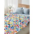 thumbnail image 5 of Colorful Polka Dot Flat Sheets Only Full Size, Soft Breathable Bed Top Sheets for Mattress, Rainbow Polka Dots Watercolor Luxury Bedding Flat Sheets for Home Hotel Bedroom Bed Protection, 5 of 9