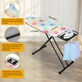 thumbnail image 2 of KDJ HOME Slieton Extra Large Adjustable Ironing Board with Hang Rail & Iron Rest, Floral Cover, 64x20x38, 2 of 8