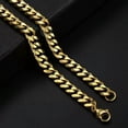 thumbnail image 5 of Stainless Steel Gold Plated Cuban Curb Chain Men Necklace Bracelet 3/5/7/9/11mm, 5 of 7