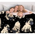 thumbnail image 4 of Cute Pug Blanket Gifts for Women Mom Adults Soft Puppy Dog Plush Blanket for Bedroom Living Room Sofa Couch 80"X60", 4 of 7