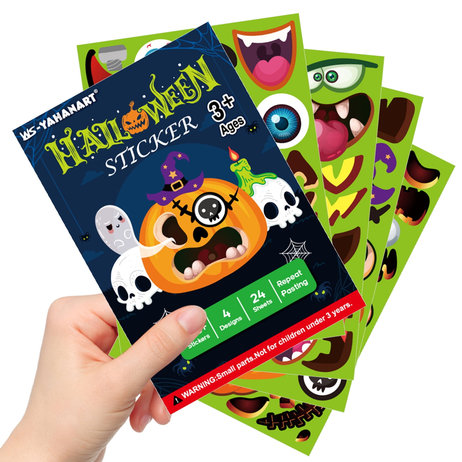 DGROEE Halloween Pumpkin Decorating Stickers, Make Your Own Small