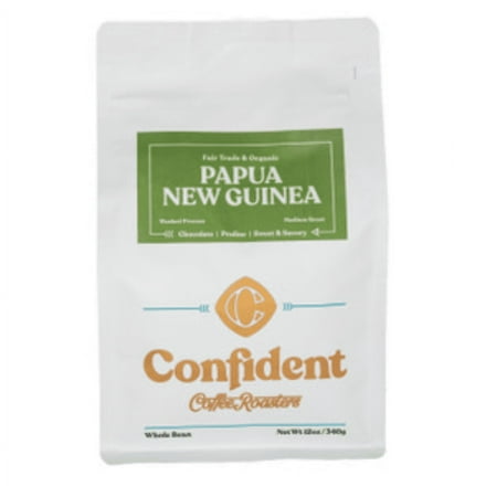 Confident Coffee - Papua New Guinea, Whole Bean Coffee, Medium Roast, 10oz