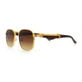 thumbnail image 5 of Mens Luxury Oversize Wood Buff Rectangle OG Gangster Sunglasses Gold Brown - Brown, 5 of 7