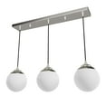 thumbnail image 5 of Hunter - Hepburn 3-light Brushed Nickel, Large Cluster Light, Dimmable, Mid Century Modern Style, Linear Shaped, for Bedrooms, Dining, Living Rooms - 19799, 5 of 8
