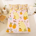 thumbnail image 5 of Erosebridal Yellow Funny Capybara Queen Sheet Sets,Cute Orange Pattern Bed Set For Capybara Lovers 4-Piece, 5 of 6