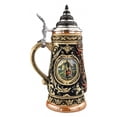 thumbnail image 2 of German Beer Stein Bayern Stein 0.4 liter tankard,  beer mug, cobalt, colored, painted by hand, with pewter lid, 2 of 3