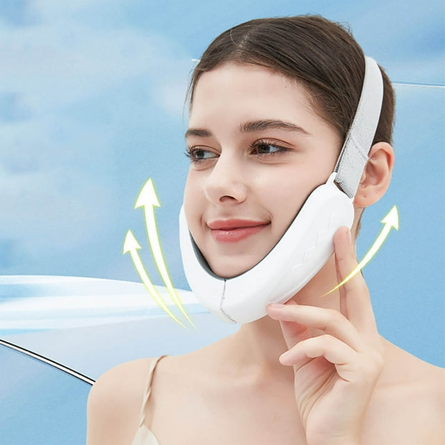Fiudx Reductor de Papada, Dispositivo Inteligente para Moldear El Rostro En Forma de V, Máquina de Masaje Facial con 6 Modos, Cinturón de Belleza de Diseño Ergonómico, Ideal para Usar En Casa, Oficin