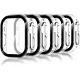 thumbnail image 1 of 5 Piezas Funda con Protector Pantalla Compatible con Apple Watch Series 6/5/4/SE 3/SE 2/SE 40mm, PC Carcasa HD Cristal Templado Protector Ultra-Thin Anti-Rasguños, Claro,Negro,Verde, Plata,Rosa, 1 of 12