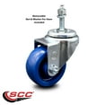 thumbnail image 2 of 3.5 Inch Solid Polyurethane Wheel Swivel 3/8 Inch Threaded Stem Caster SCC, 2 of 2