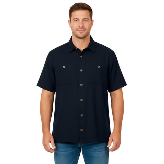 KingSize Men's Big & Tall Short-Sleeve Linen Shirt