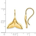 thumbnail image 2 of 14k Yellow Gold Solid Polished Shepherd hook Whale Tail Wire Earrings 29x17mm Wide Stud Earring for Women, 2 of 2