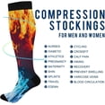 thumbnail image 4 of Coolnut 1 Pack Red and Blue Fire Compression Socks for Women Men Knee High Stocking for Running,Athletic,Medical, 4 of 6